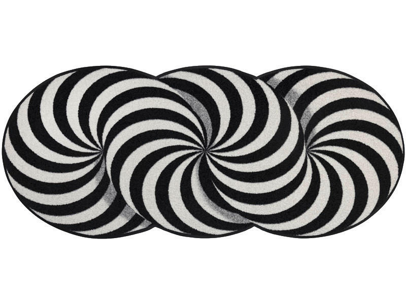 LÄUFER 60/140 cm Infinity Swirl  - Schwarz/Weiß, Design, Kunststoff/Textil (60/140cm) - wash+dry