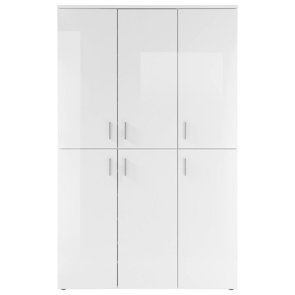 Schuhschrank Lincoln Weiß Dekor 6-Türig B: 120 cm