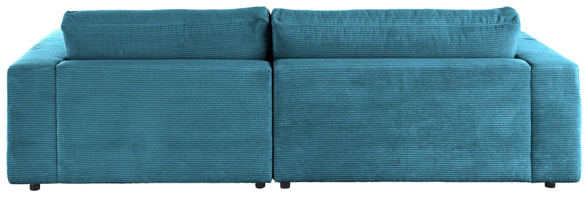 ECKSOFA in Cord Petrol  - Petrol/Schwarz, Design, Kunststoff/Textil (270/190cm) - Lomoco