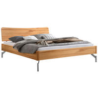 BETT 160/200 cm  in Buchefarben, Alufarben  - Buchefarben/Alufarben, MODERN, Holz/Metall (160/200cm) - Hasena