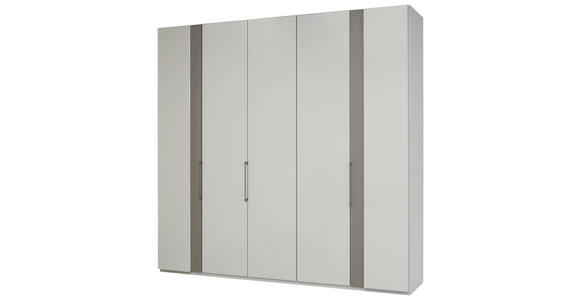DREHTÜRENSCHRANK in Hellgrau - Chromfarben/Hellgrau, Design, Glas/Holzwerkstoff (250/216/59cm) - Dieter Knoll
