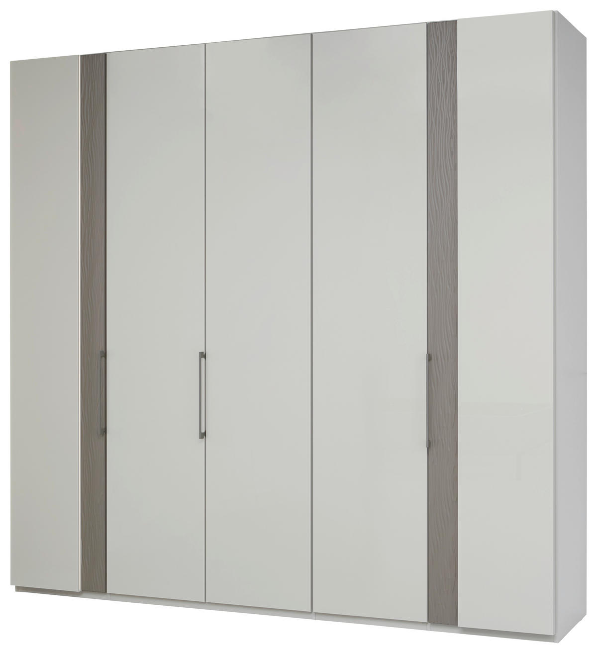 DREHTÜRENSCHRANK in Hellgrau  - Chromfarben/Hellgrau, Design, Glas/Holzwerkstoff (250/216/59cm) - Dieter Knoll