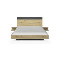 BETTANLAGE 160/200 cm  in Dunkelgrau, Eiche Artisan   - Dunkelgrau/Eiche Artisan, Design, Holzwerkstoff/Metall (160/200cm) - Boxxx