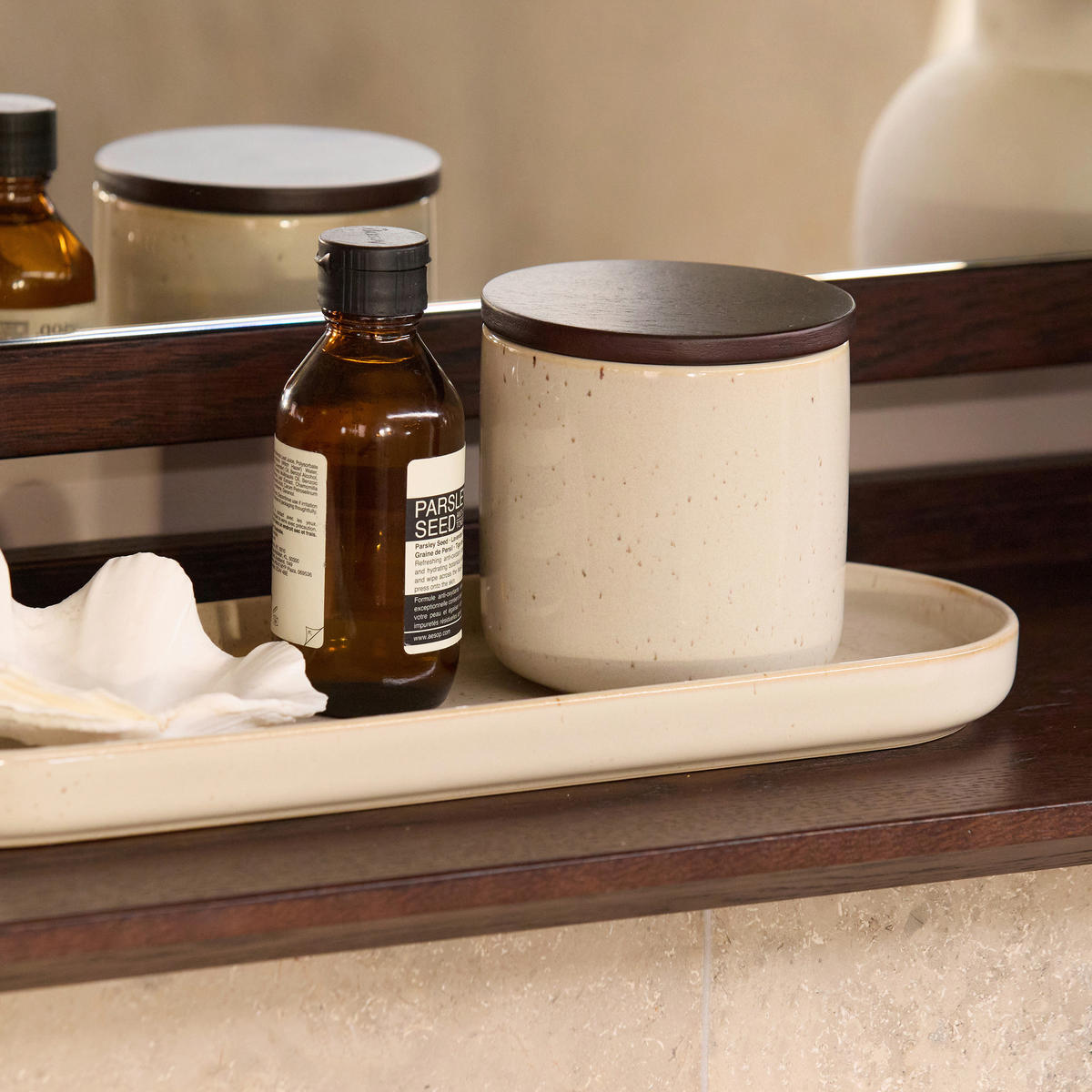 ABLAGE  - Creme, Basics, Keramik (35/12/2cm) - Moeve