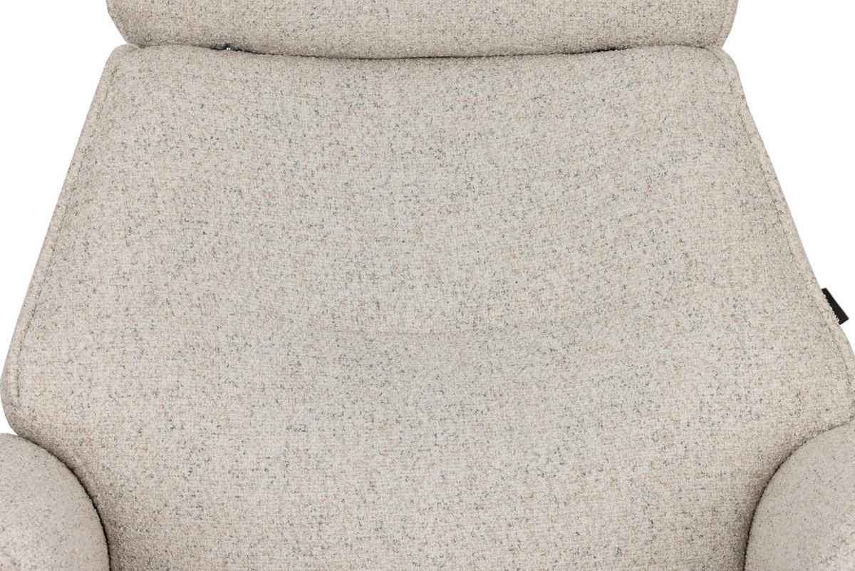 RELAXSESSELSET Bouclé    - Creme/Schwarz, Design, Holz/Textil (77/108/81cm) - Livetastic