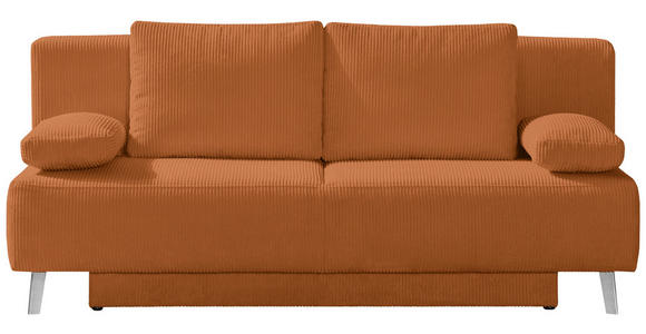 SCHLAFSOFA Spicy in Cord Orange  - Orange, MODERN, Textil/Metall (193/85/88cm) - Novel