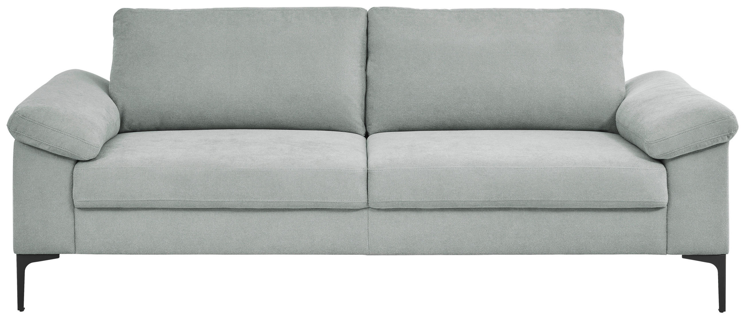 3-SITZER-SOFA in Flachgewebe Blaugrau  - Blaugrau/Schwarz, Design, Textil/Metall (226/89/97cm) - Pure Home Lifestyle