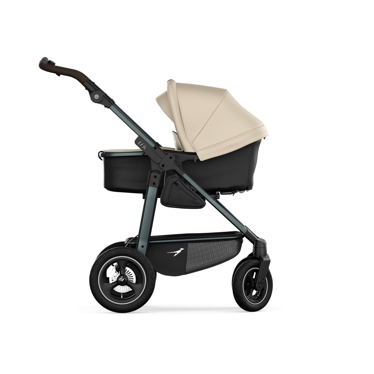 KOMBIKINDERWAGEN  mono4 2-in-1 Kombikinderwagen  Sand  - Sandfarben/Schwarz, Basics, Textil/Metall (57/110/108cm) - TFK