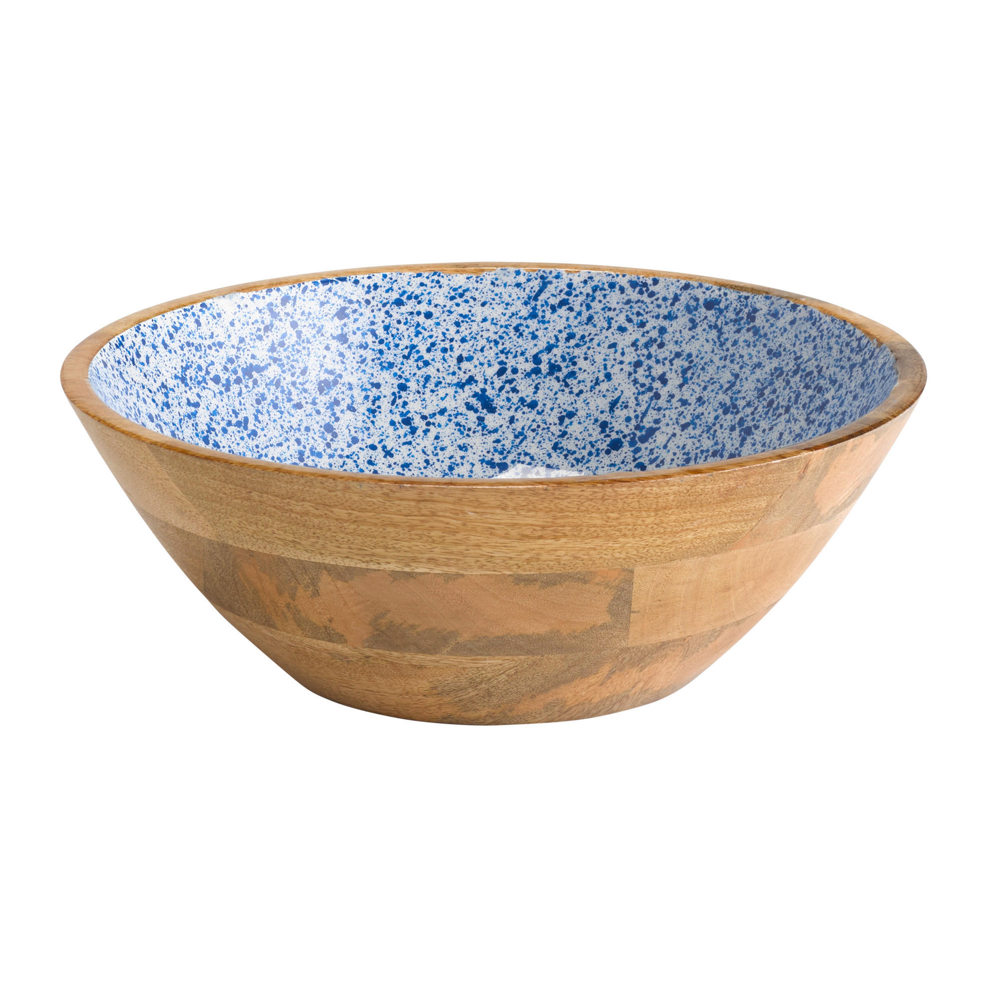SCHALE MANGO   - Blau/Karamell, Basics, Holz (30/30/10,5cm)