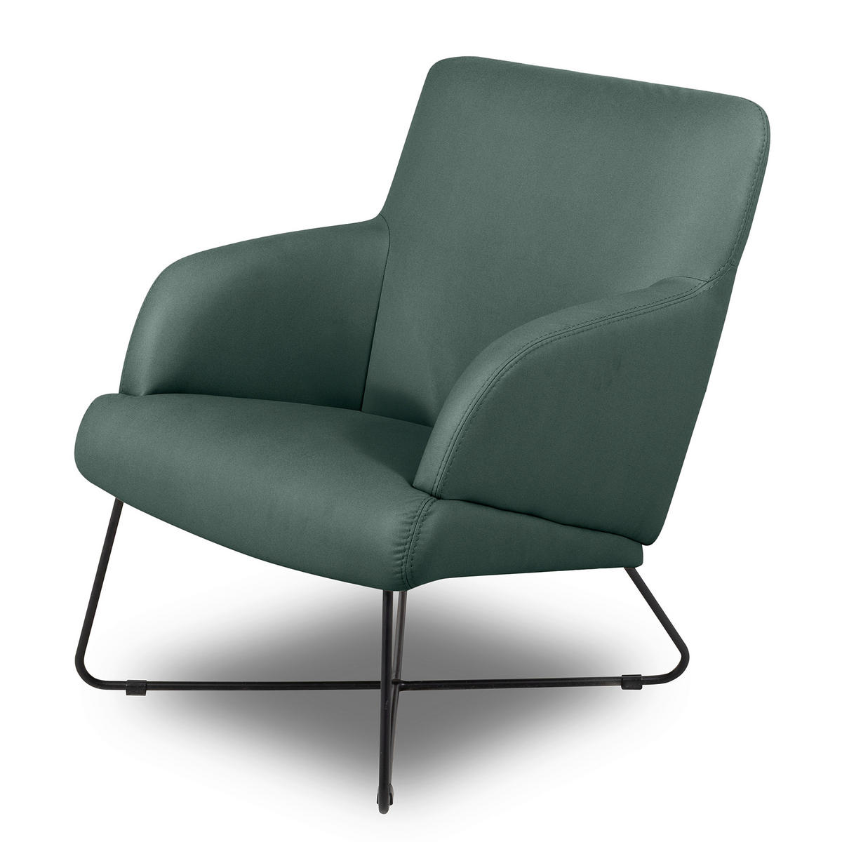 SESSEL in Lederlook Graphitfarben  - Schwarz/Graphitfarben, Design, Textil/Metall (67/87/74cm) - Livetastic