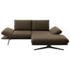 ECKSOFA  in Flachgewebe Dunkelbraun  234/155 cm  - Dunkelbraun/Schwarz, Design, Textil/Metall (234/155cm) - Dieter Knoll