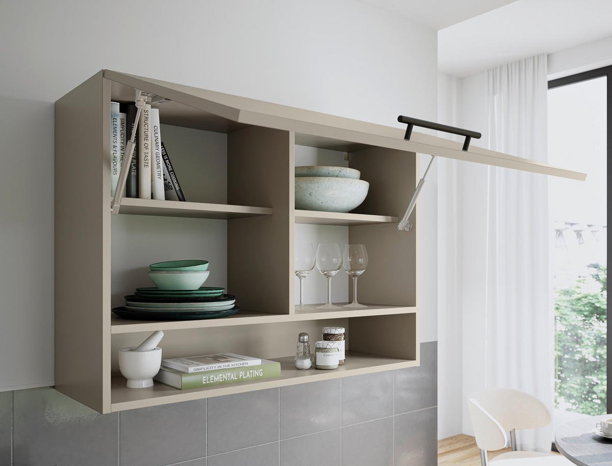 KÜCHENLEERBLOCK 260 cm   in Grau  - Eichefarben/Schwarz, Basics, Holzwerkstoff/Metall (260cm) - MID.YOU