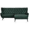ECKSOFA in Cord Grün  - Schwarz/Grün, Design, Holz/Textil (237/165cm) - Stylife