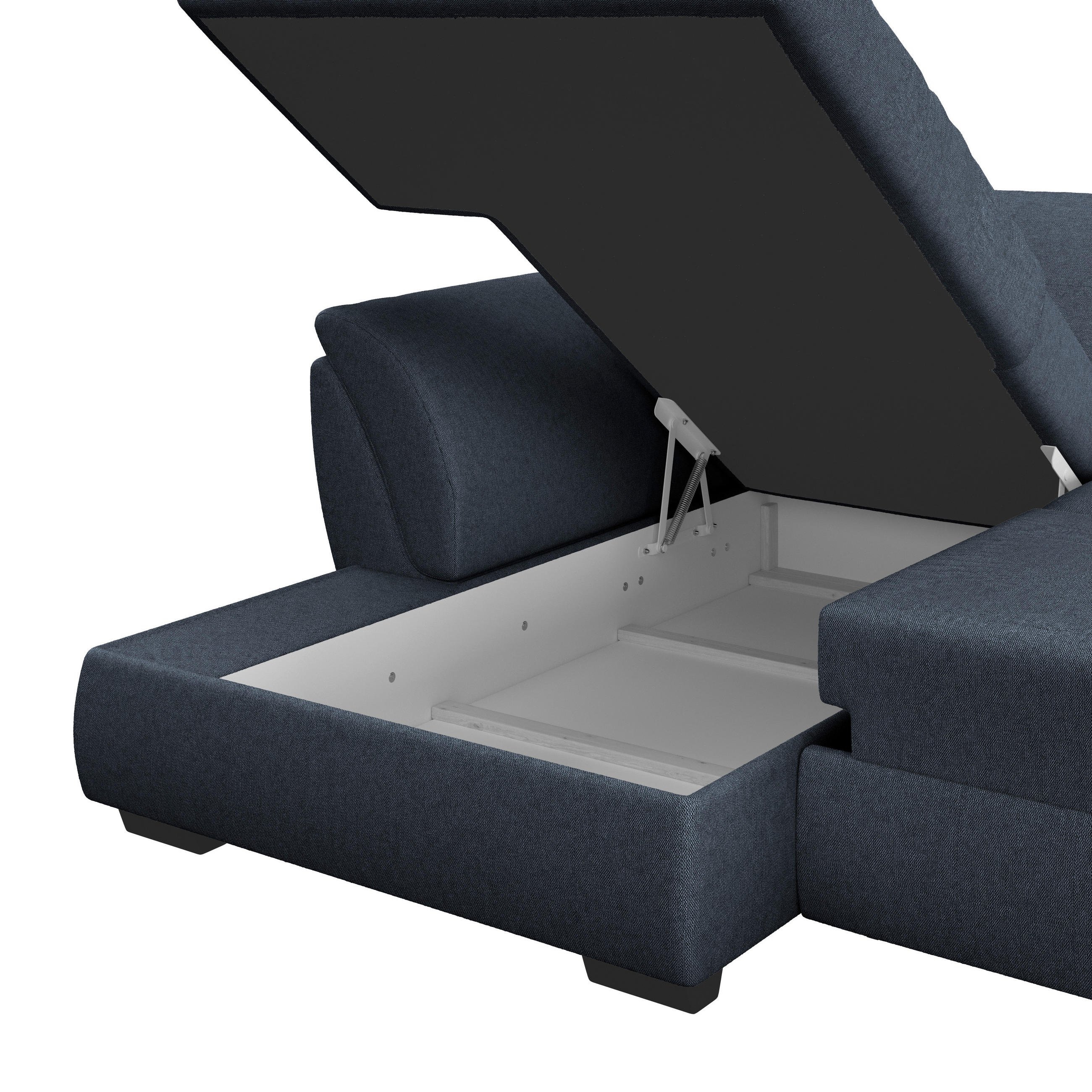 Thumbnail - Livetastic Ecksofa, Dunkelblau, Textil, 3-Sitzer, Ottomane links, L-Form, 278x187 cm, seitenverkehrt erhältlich, Wohnzim...