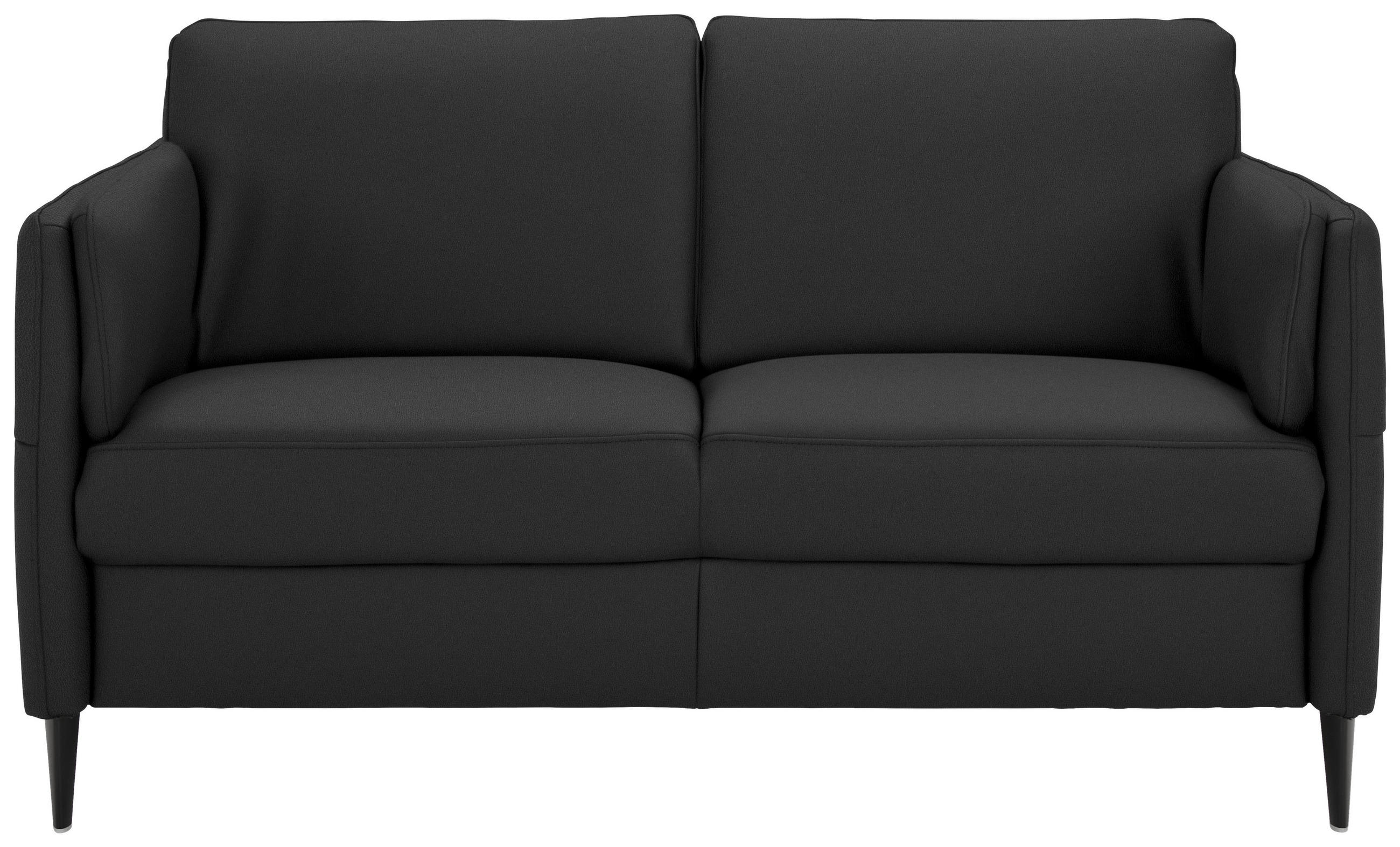 2,5-SITZER in Echtleder Schwarz  - Schwarz, Design, Leder/Metall (164/84/99cm) - Dieter Knoll
