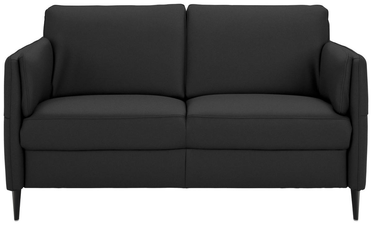 2,5-SITZER in Echtleder Schwarz  - Schwarz, Design, Leder/Metall (164/84/99cm) - Dieter Knoll