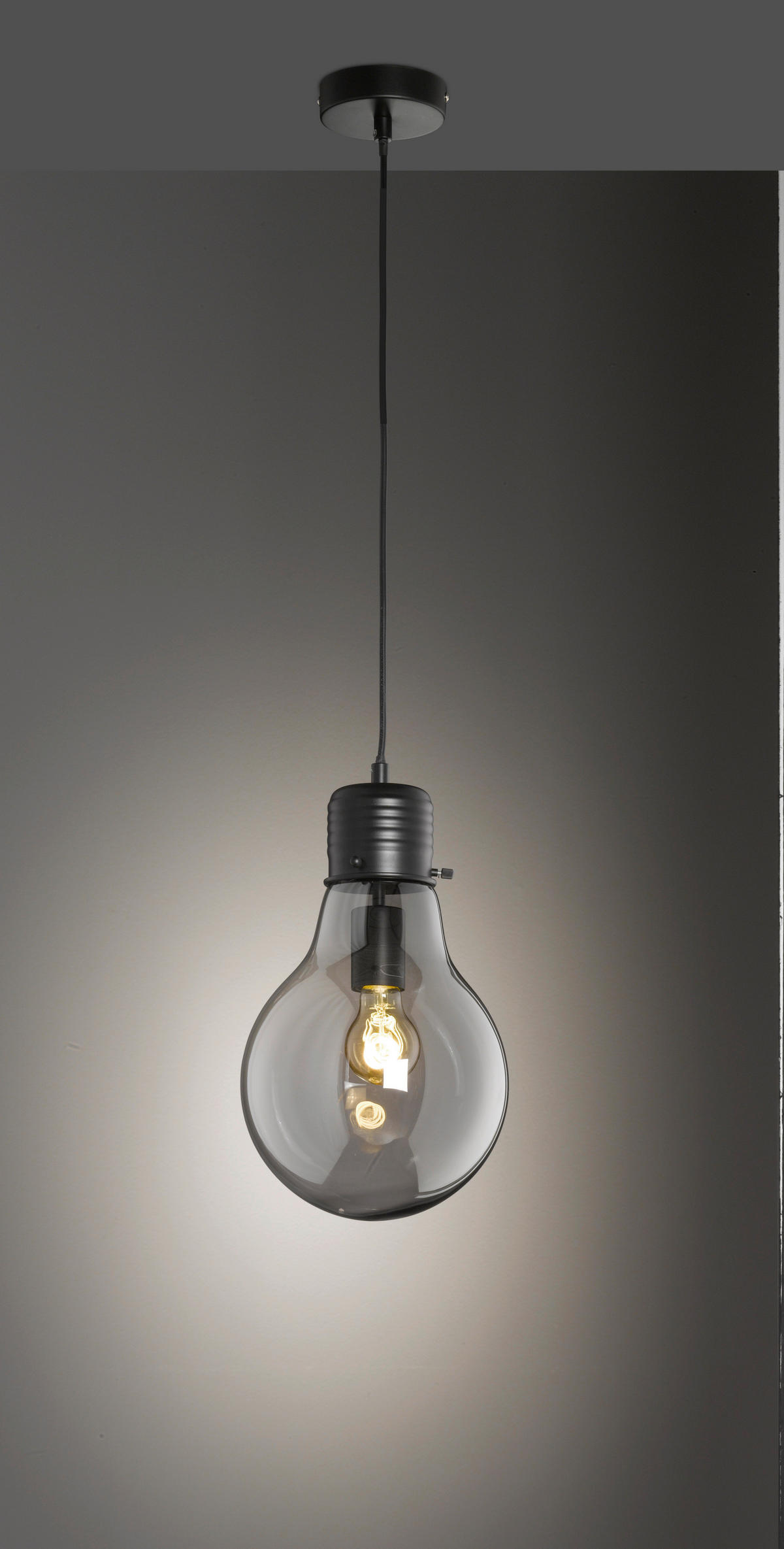 VISEČA SVETILKA  Louis      22/140 cm      E27 - črna, Basics, kovina/steklo (22/140cm)