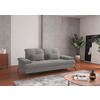 2,5-SITZER in Flachgewebe Hellgrau  - Hellgrau/Schwarz, Konventionell, Textil/Metall (202/90/122cm) - Sit & More