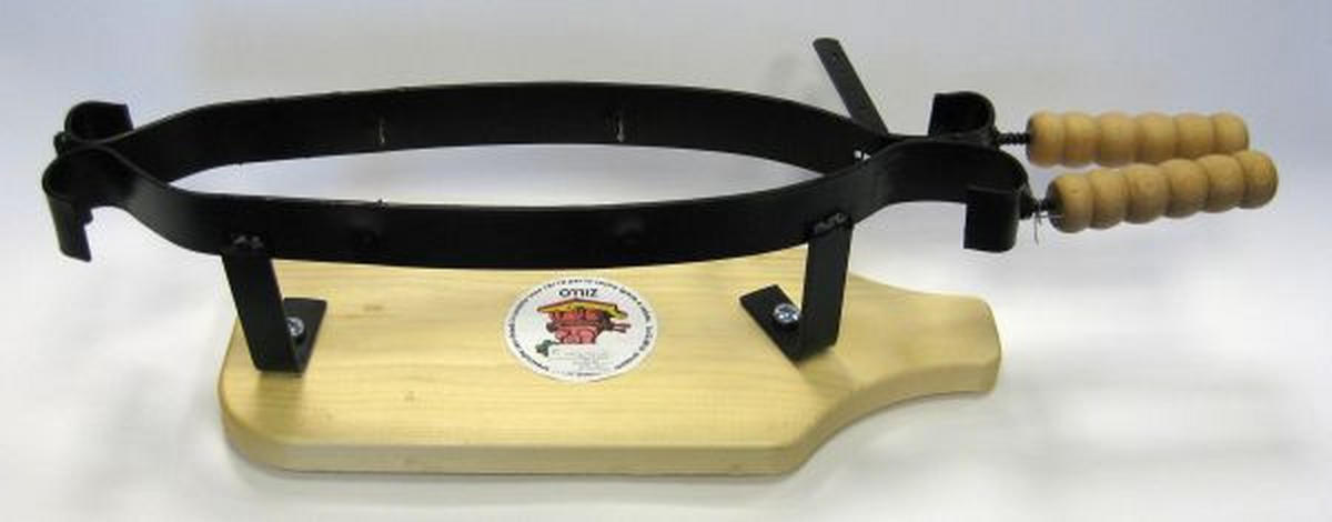 STALAK ZA PRŠUT  - boje oplemenjenog čelika, Konvencionalno, drvo/metal (21.5/15.5/18.5cm)