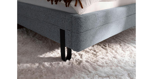 POLSTERBETT Beleuchtung 140/200 cm in Grau - Schwarz/Grau, MODERN, Textil/Metall (140/200cm) - Novel