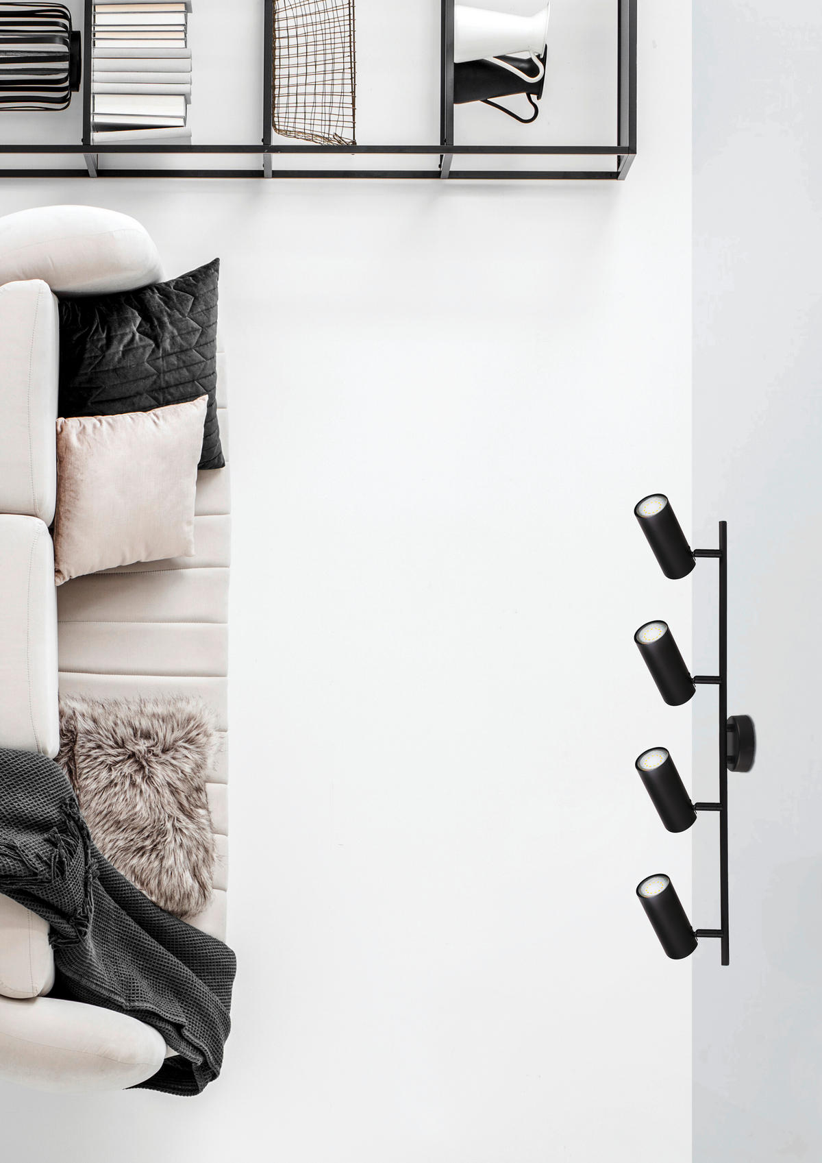 DECKENSTRAHLER 76/9/18 cm   - Schwarz, Design, Metall (76/9/18cm)