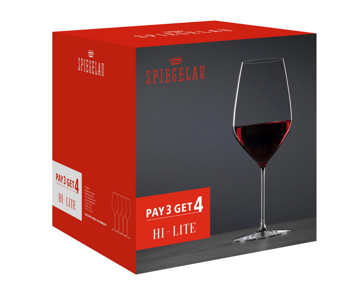 GLÄSERSET Hi-Lite / Spiegelau  4-teilig  - Klar, MODERN, Glas (9,7/24,5/9,7cm) - Spiegelau