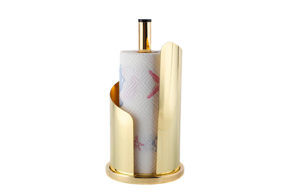 KÜCHENROLLENHALTER - Goldfarben, Basics, Metall (15,5/33cm) - Echtwerk