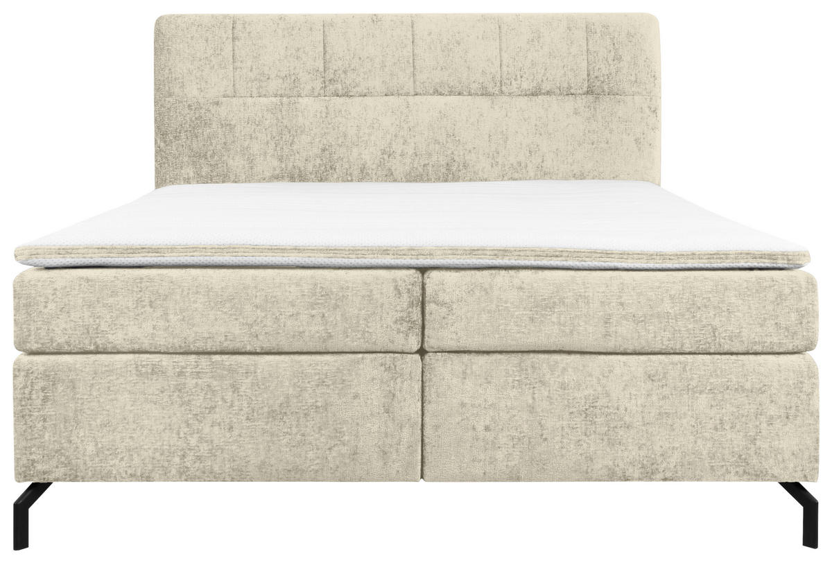 BOXSPRINGBETT 160/200 cm  in Champagner  - Champagner/Schwarz, Design, Textil/Metall (160/200cm) - Esposa