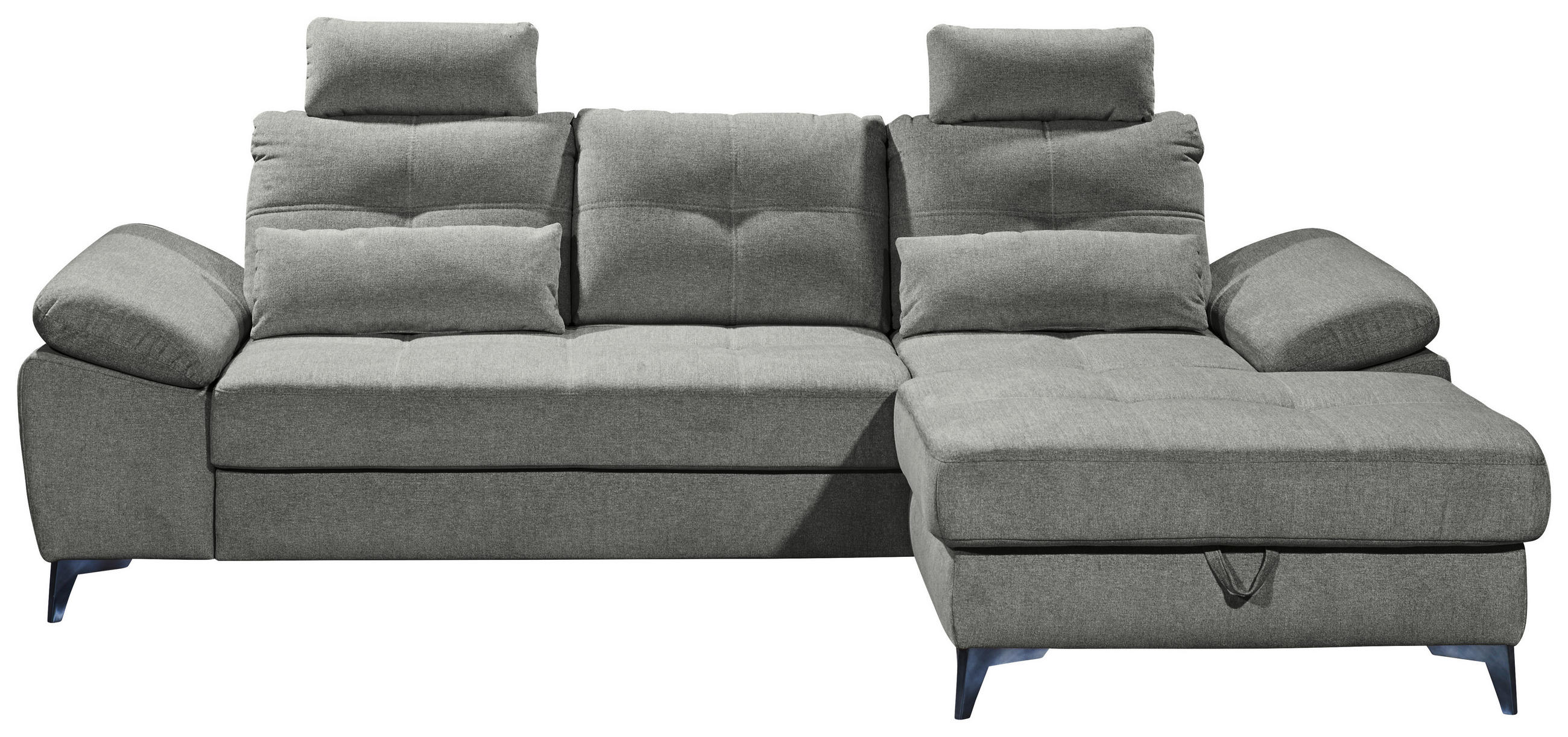 KUTNA GARNITURA tekstil  siva   - siva/boje kroma, Konvencionalno, tekstil/plastika (270/170cm) - MID.YOU