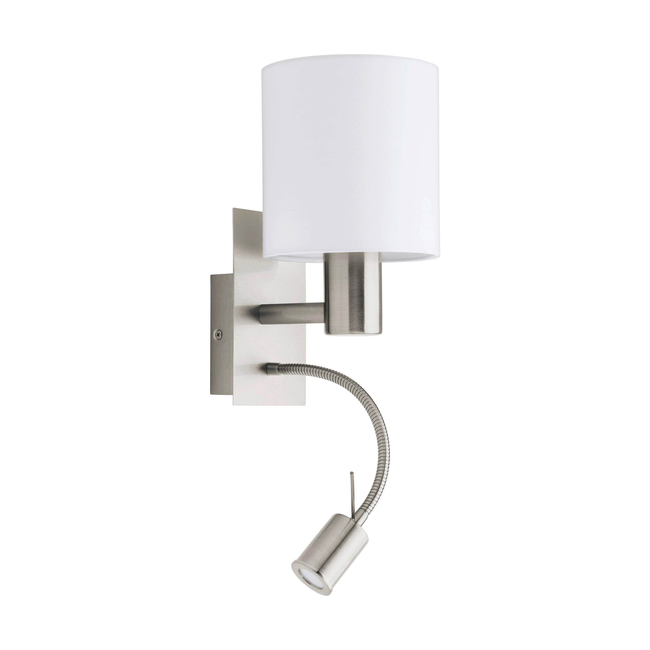 LED-WANDLEUCHTE 15/19,5/38 cm - Weiß/Nickelfarben, Design, Textil/Metall (15/19,5/38cm)