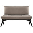 SITZBANK 173/90/65 cm Webstoff Schwarz, Taupe Buche massiv  - Taupe/Schwarz, Basics, Holz/Textil (173/90/65cm) - Carryhome