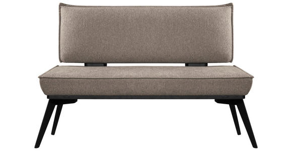 SITZBANK 173/90/65 cm Webstoff Schwarz, Taupe Buche massiv  - Taupe/Schwarz, Basics, Holz/Textil (173/90/65cm) - Carryhome