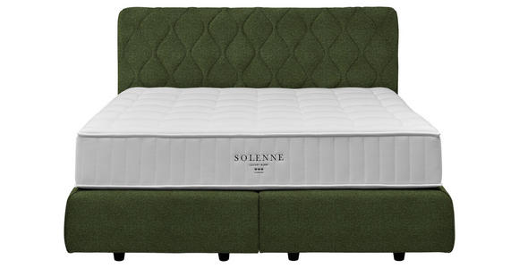 BOXSPRINGBETT 160/200 cm  in Olivgrün  - Schwarz/Olivgrün, Design, Kunststoff/Textil (160/200cm) - Johann Jakob