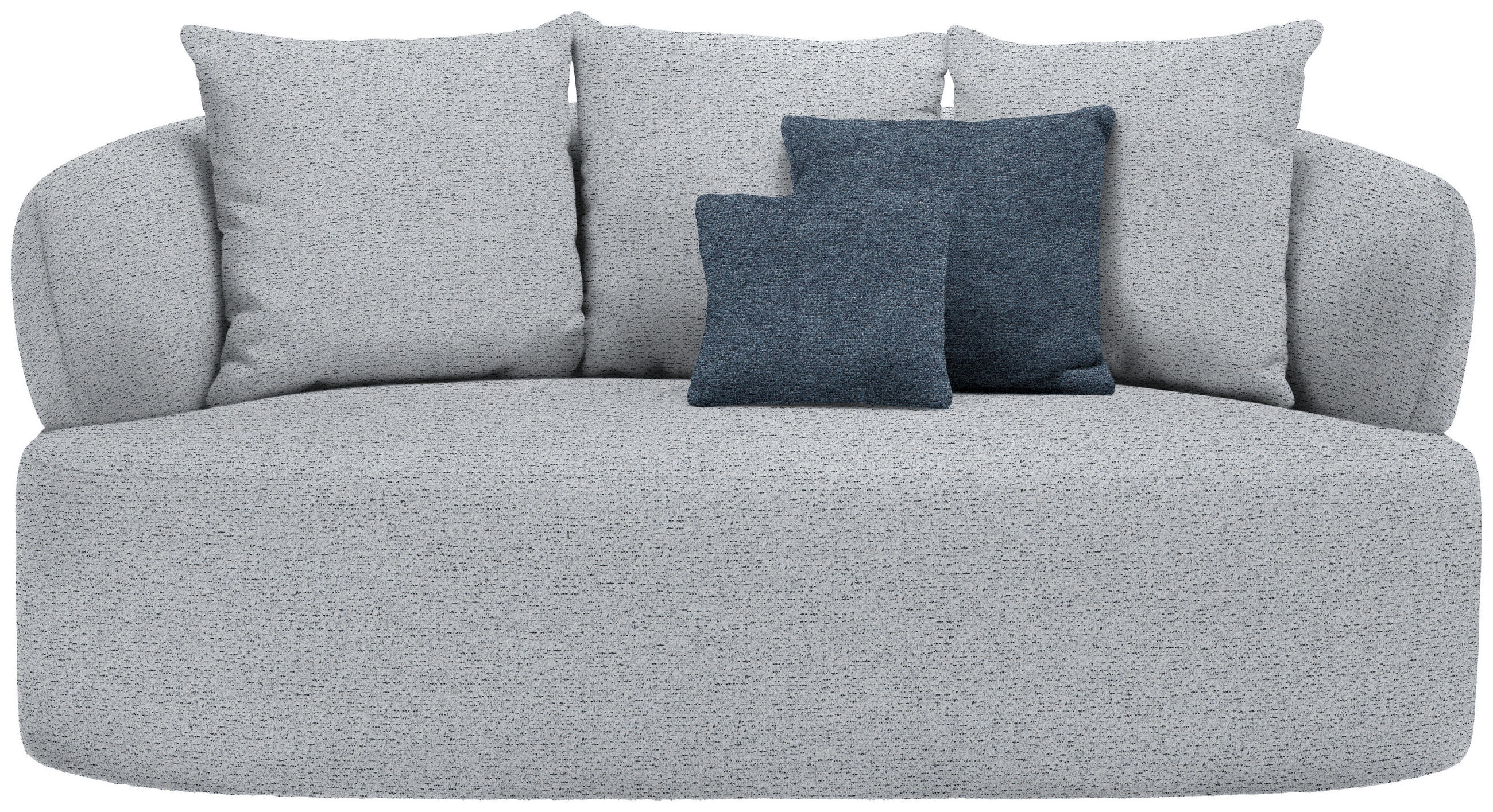 2-SITZER-SOFA in Chenille Grau  - Blau/Schwarz, MODERN, Kunststoff/Textil (177/86/105cm) - Hom`in
