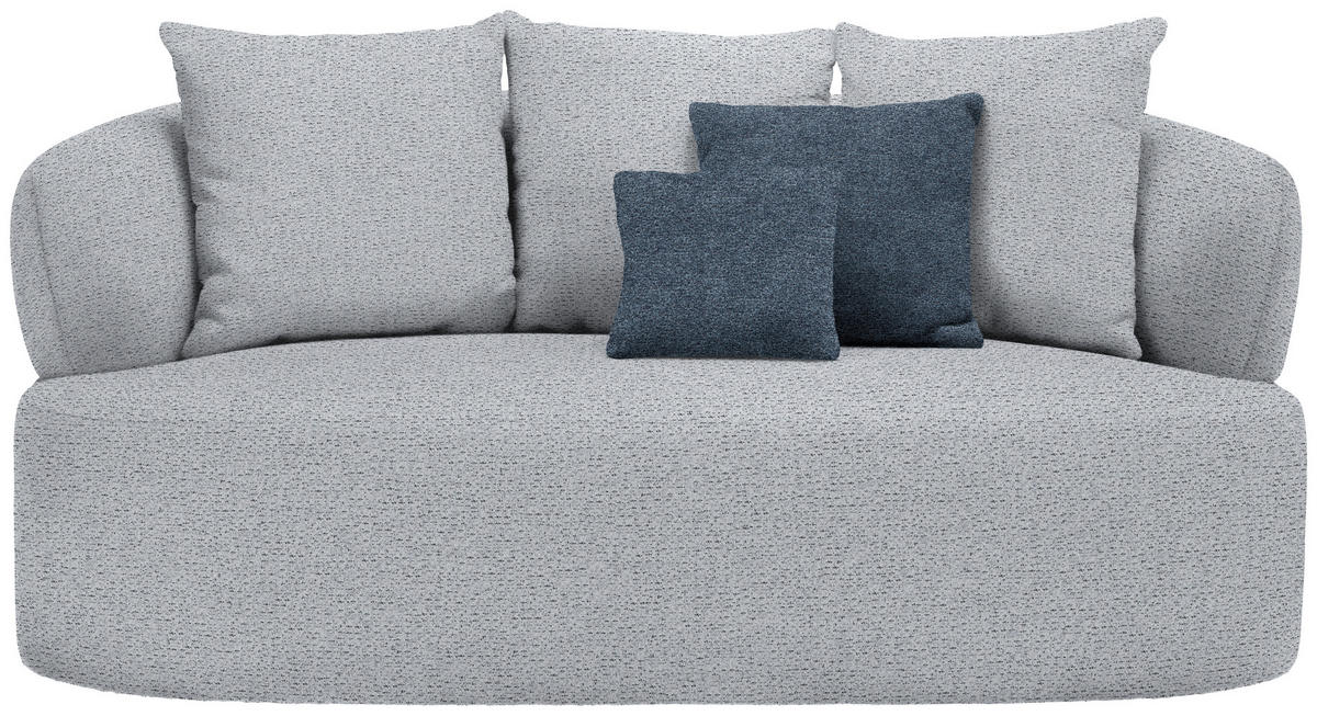 2-SITZER-SOFA in Chenille Grau  - Blau/Schwarz, MODERN, Kunststoff/Textil (177/86/105cm) - Hom`in