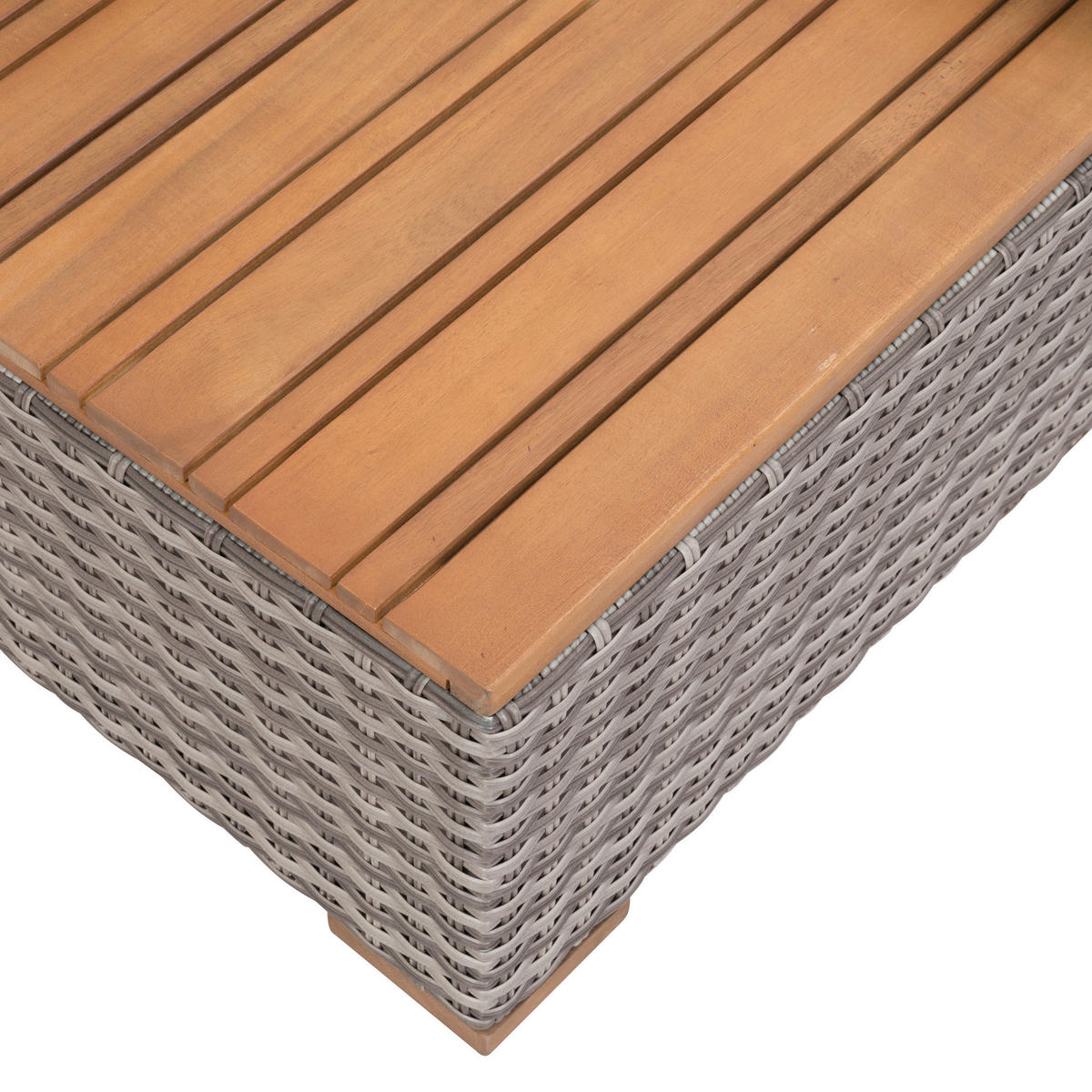 LOUNGEGARNITUR   117/93/74 cm Teakholz Stahl  - Grau, Basics, Holz/Textil (117/93/74cm) - Gardenson