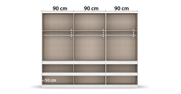 DREHTÜRENSCHRANK  in Weiß  - Weiß, Design, Glas/Holzwerkstoff (271/210/54cm) - Carryhome