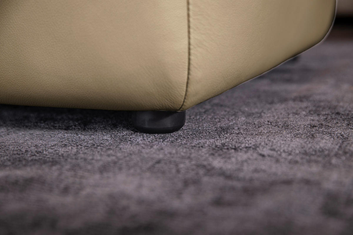 HOCKER in Leder Grau  - Schwarz/Grau, Modern, Leder/Kunststoff (120/39/60cm) - W.Schillig