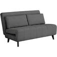 SCHLAFSOFA Webstoff Dunkelgrau  - Dunkelgrau/Schwarz, Design, Holz/Textil (143/82/88cm) - Carryhome