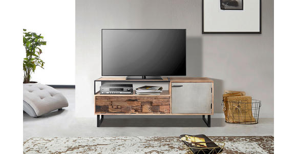 LOWBOARD in 160/62/40 cm - Hellbraun/Schwarz, Design, Holz/Stein (160/62/40cm) - Carryhome