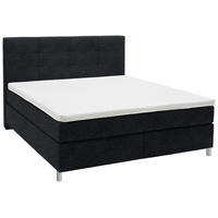 BOXSPRINGBETT 200/200 cm  in Anthrazit  - Chromfarben/Anthrazit, KONVENTIONELL, Kunststoff/Textil (200/200cm) - Voleo