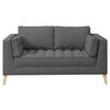2-SITZER-SOFA in Bouclé Schwarz  - Schwarz/Naturfarben, Design, Holzwerkstoff/Textil (110/95/85cm) - MID.YOU