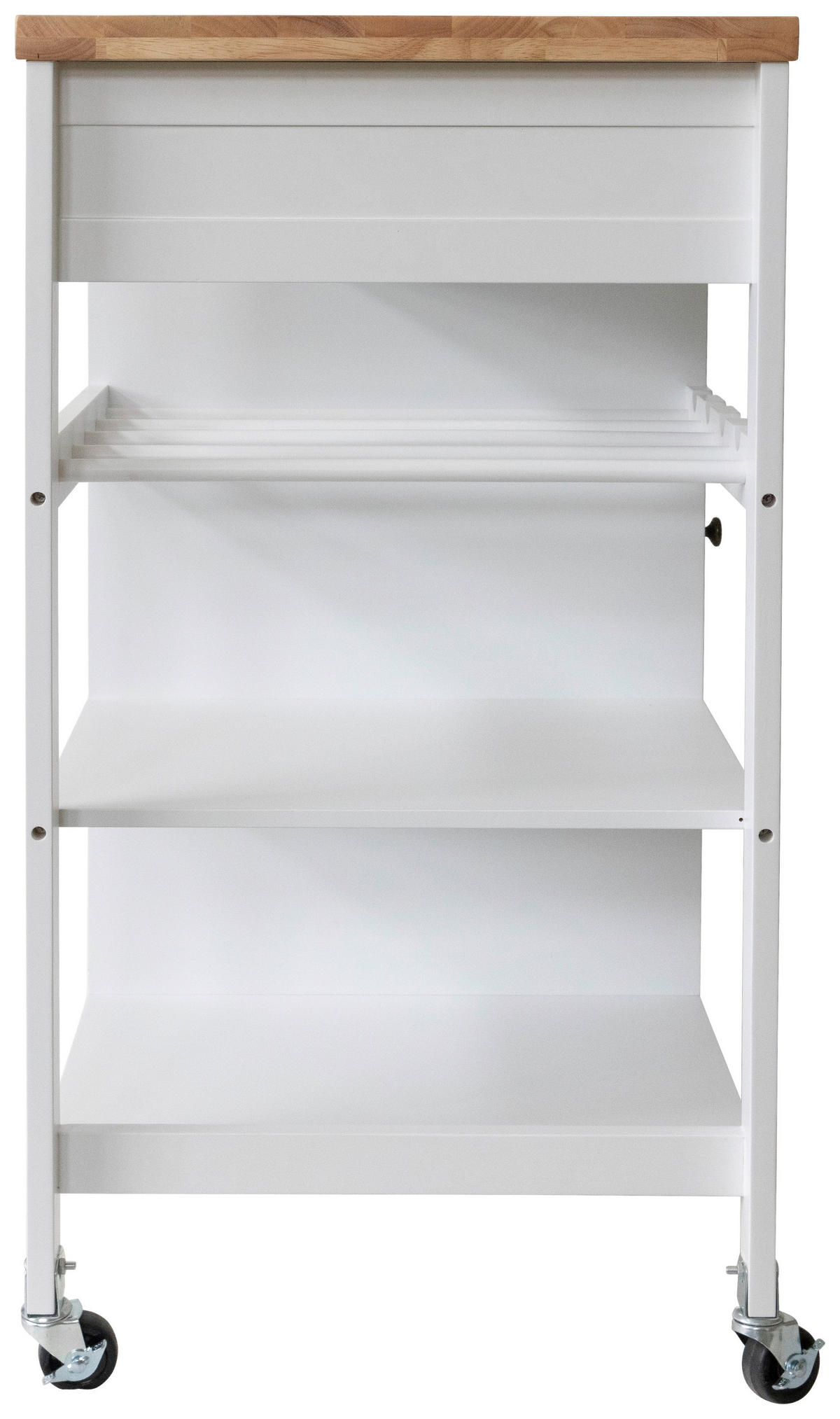 SERVIERWAGEN in Weiß  - Silberfarben/Schwarz, Basics, Holz/Holzwerkstoff (80/89/47cm) - MID.YOU