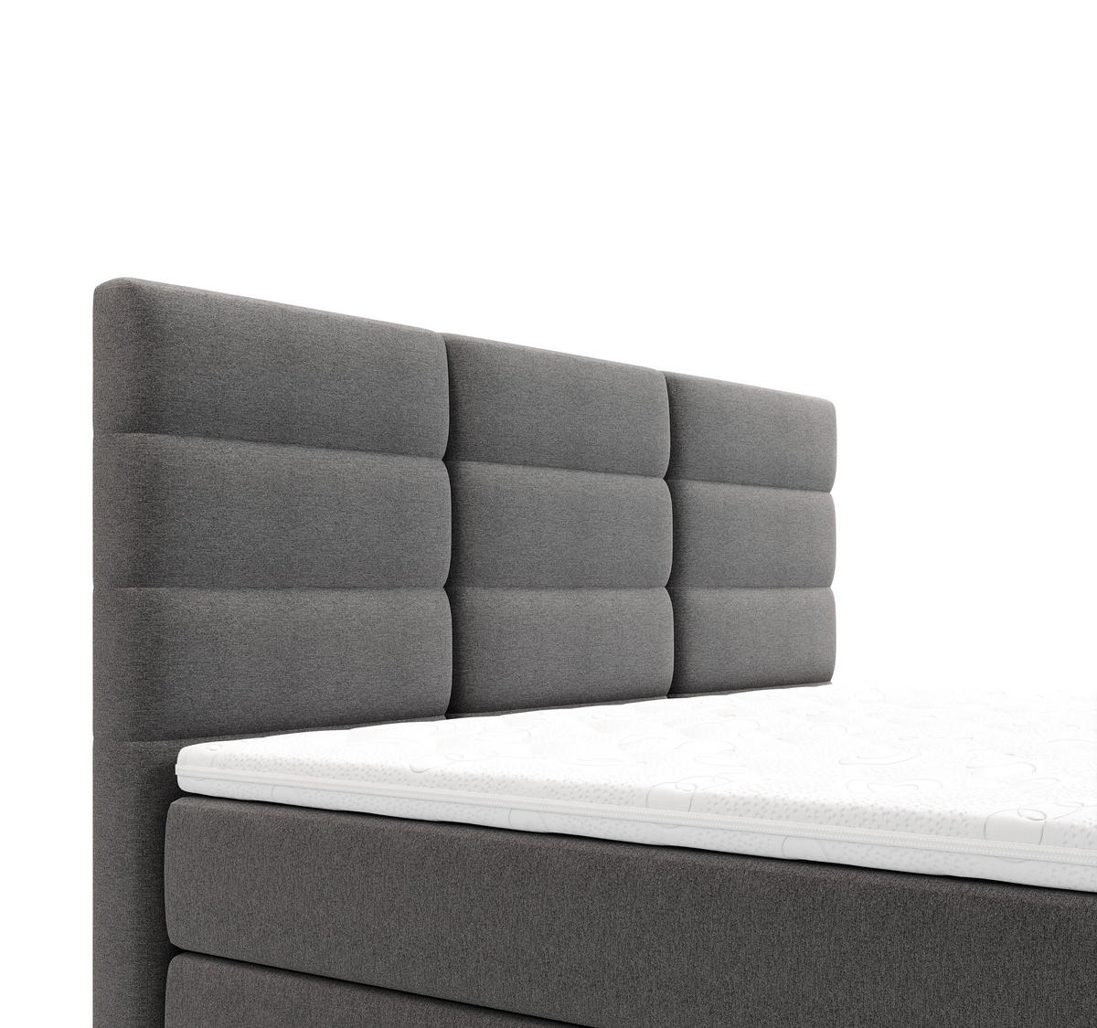 BOXBETT 160/200 cm  in Anthrazit  - Chromfarben/Anthrazit, KONVENTIONELL, Textil/Metall (160/200cm) - Carryhome