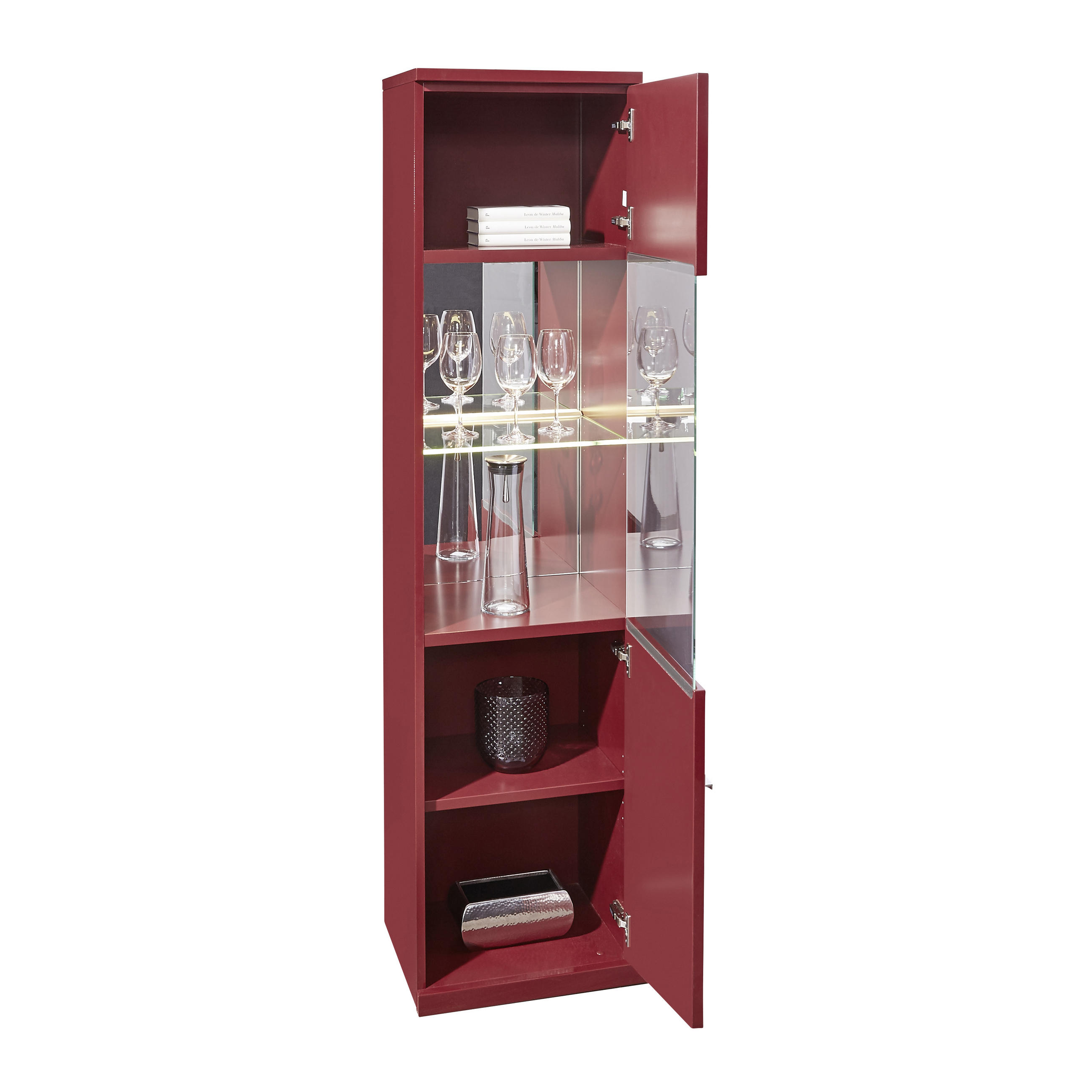 VITRINE Imago Imago Bordeaux  45/183,1/39,6 cm  - Chromfarben/Bordeaux, Design, Glas/Holzwerkstoff (45/183,1/39,6cm) - Invivus