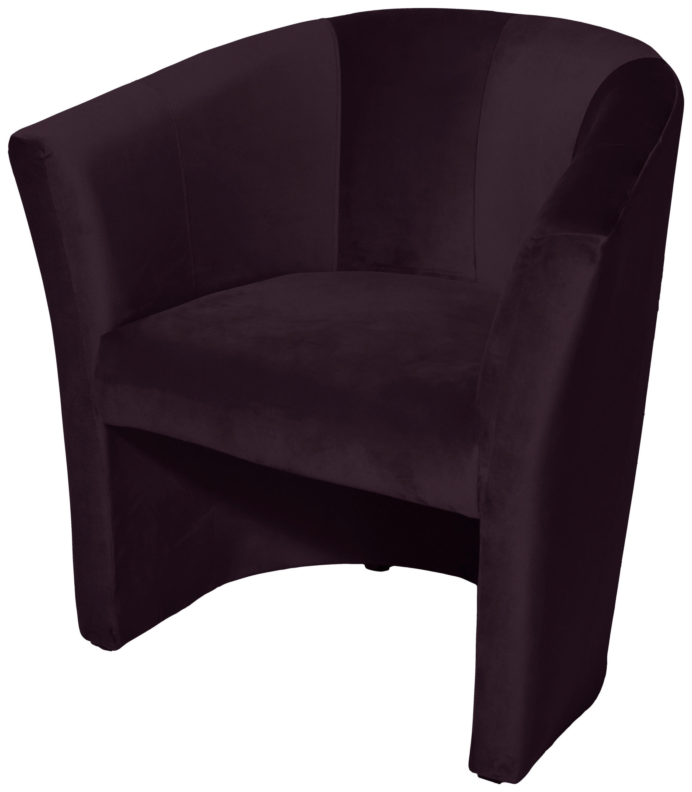 RELAXSESSEL Velours    - Aubergine/Schwarz, Design, Kunststoff/Textil (75/76/65cm) - MID.YOU