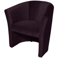 RELAXSESSEL Velours    - Aubergine/Schwarz, Design, Kunststoff/Textil (75/76/65cm) - MID.YOU