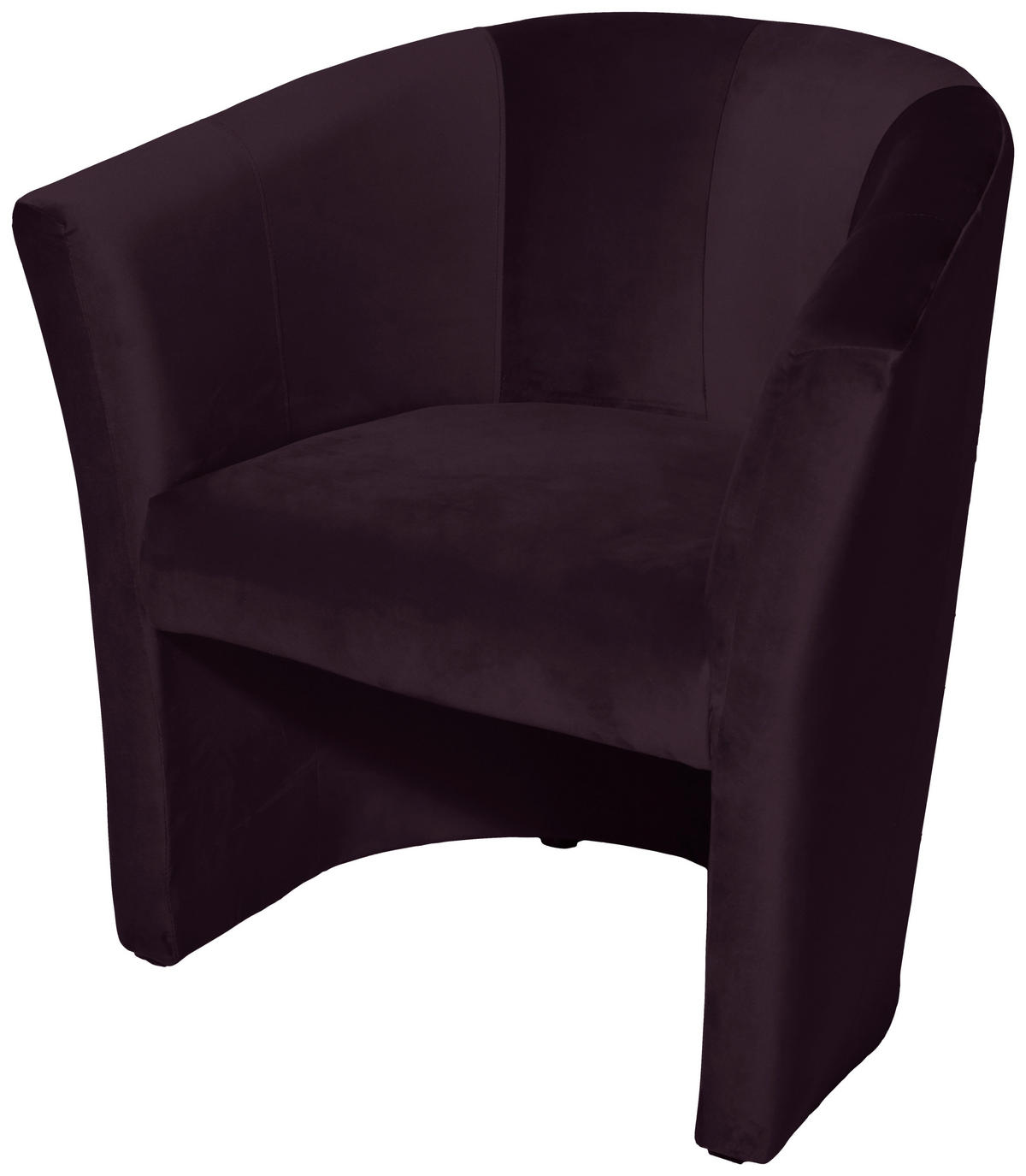 RELAXSESSEL Velours    - Aubergine/Schwarz, Design, Kunststoff/Textil (75/76/65cm) - MID.YOU