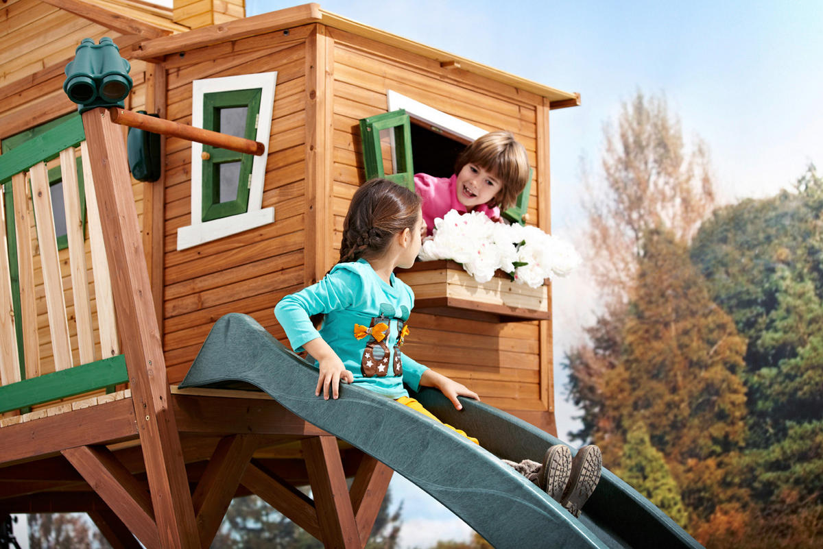 SPIELTURM 435/291/180 cm SPIELTURM MAX  - Braun/Naturfarben, KONVENTIONELL, Holz (435/291/180cm) - Ambia Garden