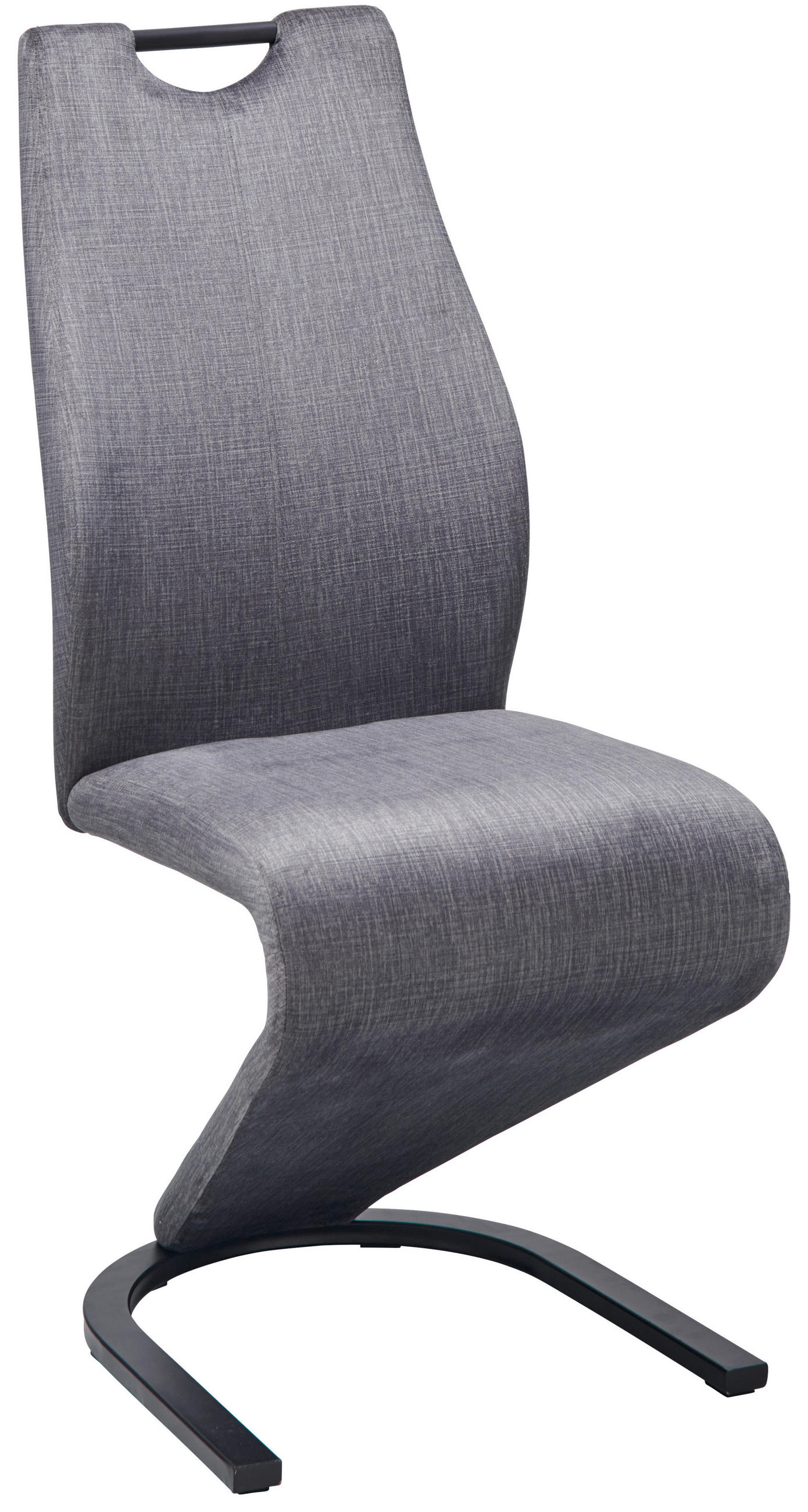 SCHWINGSTUHL  in Eisen Webstoff  - Schwarz/Grau, LIFESTYLE, Textil/Metall (44/105/65cm) - MID.YOU